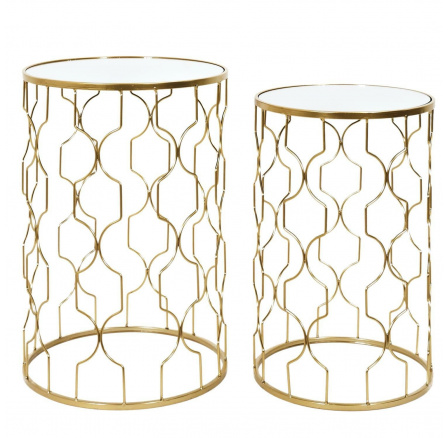 Sada 2 stolků Dubai zlatá