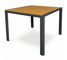 Zahradní stůl 90x90cm, kov, polywood, hnědá, AZT-S1209 OAK
