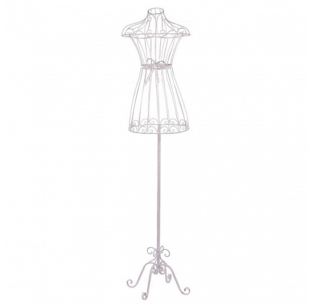 Stojan na oblečení - kovová panna, barva bílá