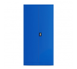 Plechová dílenská skříň s policemi BRUNO, 920 x 1850 x 500 mm, modrá