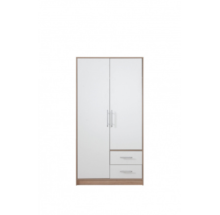 Šatní skříň SMART SR3 bez zrcadla, dub sonoma + bílá lux