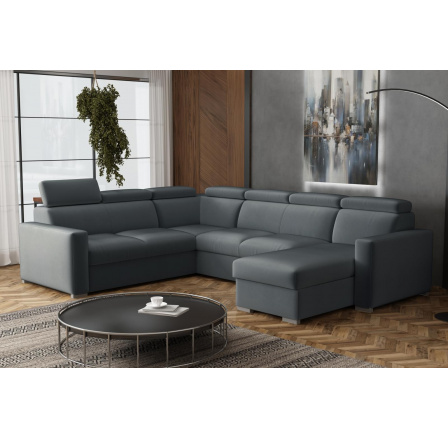 Sedací souprava Petrit U pravá Paros tmavě šedá