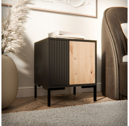 Noční stolek MERCI, černý/artisan