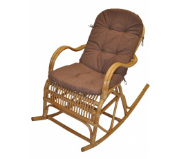 Houpací křeslo Klasik medové - polstr hnědý melír