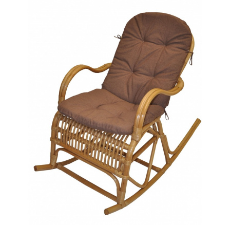 Houpací křeslo Klasik medové - polstr hnědý melír