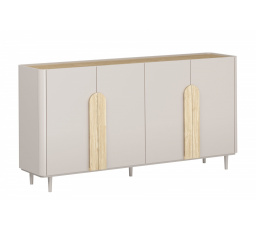 AMILIO KOMODA 200 4D - kašmír / olejovaný dub / úchyty světlý dub / nohy kašmír