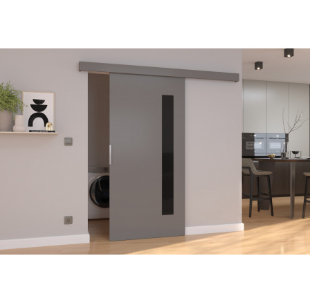 Posuvné dveře na stěnu GELA 76 Gray+Black Lacobel