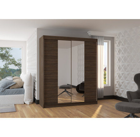 Posuvná skříň se zrcadlem BALANCE 180 Choco+Choco