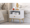 Noční stolek GOLDIN 07, Alpská bílá/Bílý Lesk