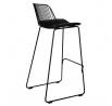 Barová židle Dill High černá s černým polštářem