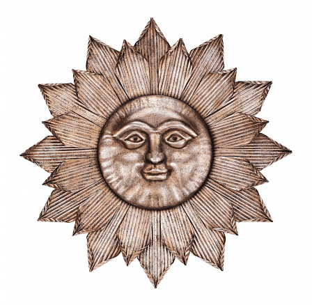 Slunce - kovová nástěnná dekorace, šedá