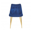 Židle velvet modrá / zlaté nohy J262-1