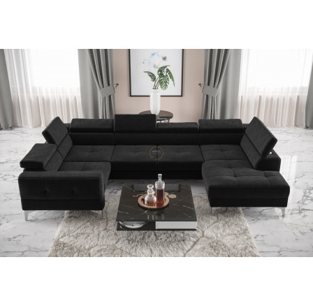 Rohová sedací souprava TOSCANIA MAX I 170x350x185 cm - černá , levá