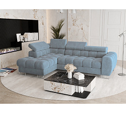 SESTAVA ROHOVÁ ROZKLÁDACÍ POHOVKA ASPEN MINI 260x170 CM + TABURET 70X70 CM (ODSTÍNY MODRÉ) MR08 - RYCHLÉ ODESLÁNÍ