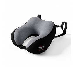Cestovní polštář na krk, do letadla, paměťová pěna, šedo-černý: Diablo TRAVEL PILLOW