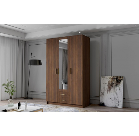 Skříň Arya II 120 - ořech/zlaté úchytky