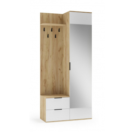 Předsíňová stěna CORAL, dub zlatý / bílý