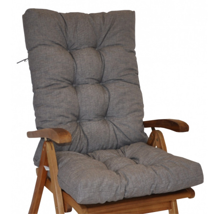 Polstr na teakové zahradní křeslo vysoké - látka šedý melír Polstr na teakové zahradní křeslo vysoké - látka šedý melír