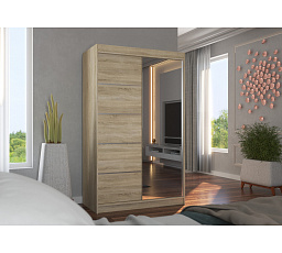 Posuvná skříň se zrcadlem NICEA 120 Sonoma+Sonoma