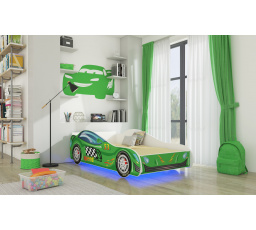 Postel s matrací a LED osvětlením SPEED 160x80 Zelená