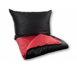 Francouzské povlečení Satén UNI DUO 220x220, 70x90cm černá/vínová