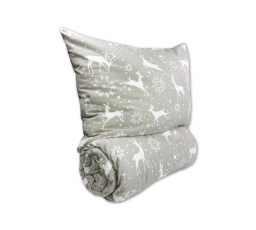 Flanelové francouzské povlečení 200x200, 70x90 Escama grey