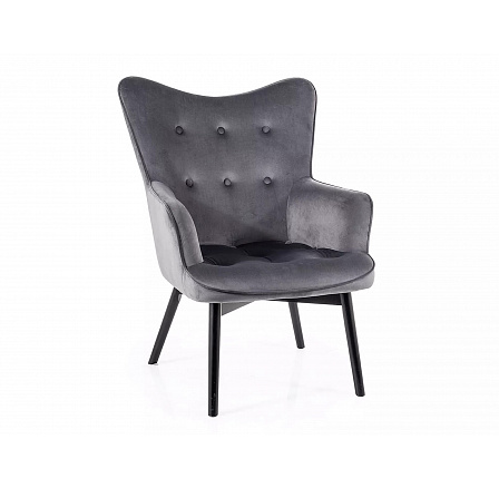 Křeslo CARMEN VELVET, Šedý Bluvel 14/Černý mat Křeslo CARMEN VELVET, Šedý Bluvel 14/Černý mat