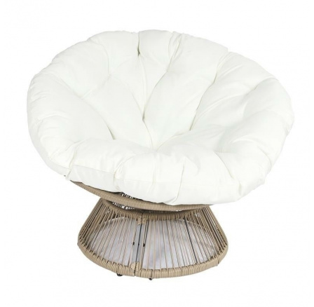 Křeslo Nucan bílé/ přírodní otočné