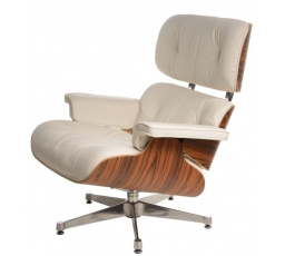 Křeslo Vip bílá/rosewood/stříbrná základna