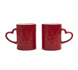 Sada 2 hrnků Amour 300ml červené