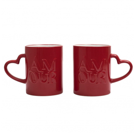 Sada 2 hrnků Amour 300ml červené