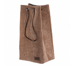 Koš prádelní - manšestr, stahovací, hnědá barva