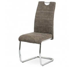 Jídelní židle, hnědá, látka, HC-483 BR3