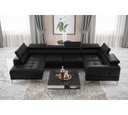 Rohová sedací souprava TOSCANIA MAX I 170x350x185 cm - černá eko kůže , pravá