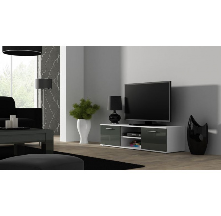Tv komoda SOHO 140, bílá/šedý lesk Tv komoda SOHO 140, bílá/šedý lesk