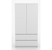 Šatní skříň SOLO - 2D2S, Bílý Mat