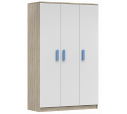 Šatní skříň 3D SMYK III - 19, Dub Sonoma/Bílá/Modrá