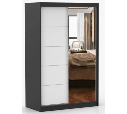 Šatní skříň NOEMI 05, Černá/Bílá