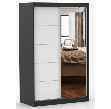 Šatní skříň NOEMI 05, Černá/Bílá