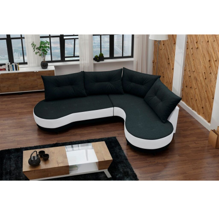 Rohová sedací souprava Abbey P černá/bílá Rohová sedací souprava Abbey P černá/bílá