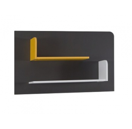 Police BRUNO, Bílá/Grafit/Žlutá Police BRUNO, Bílá/Grafit/Žlutá