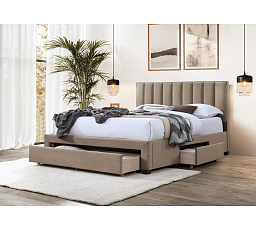 Postel s úložným prostorem GRACE 140, Béžový Velvet