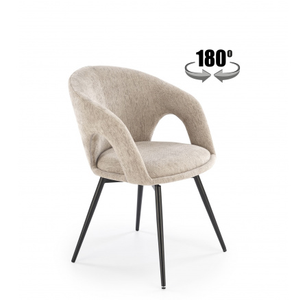 Jídelní otočná židle K550, Béžová/Černá