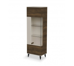 Vitrína RANDOM 2 W-1, kašmír / ořech / černá