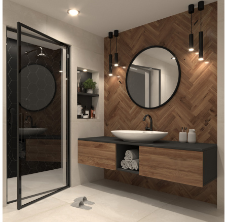 Zrcadlo Grace, Černá, 80cm