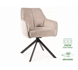 Jídelní otočná židle NOTTI s pružinovým sedákem, Brego Světle béžová 31/Černá