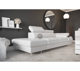 Pohovka GALAXY II lenoška 235 cm - bílá eko kůže, levá strana