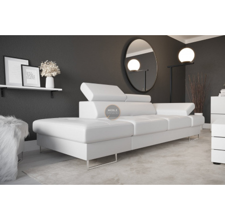 Pohovka GALAXY II lenoška 235 cm - bílá eko kůže, levá strana