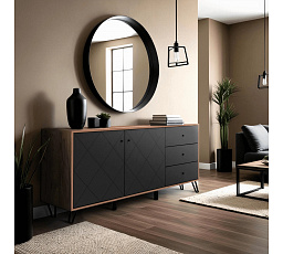 Komoda BACARDI 183 cm Dub Craft Tobacco/Grafit