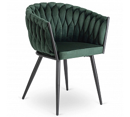 Židle ELENA Zelená Pletená Sametová